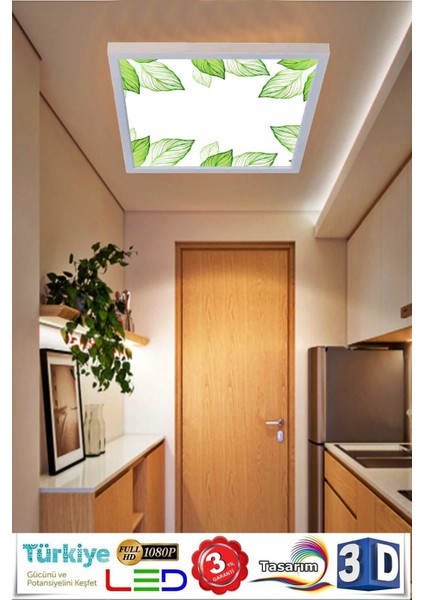 Baskılı LED Panel Aydınlatma Beyaz Çerçeve 60W LED Avize 60 cm x 60 cm modelleri