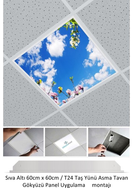 Asma Tavan LED-60 cm x 60 cm -SIVA ALTI-54W-6500K-LED Panel-Led Armatür- 60 x 60 Taş Yünü Asma Tavan Ledi fiyatları