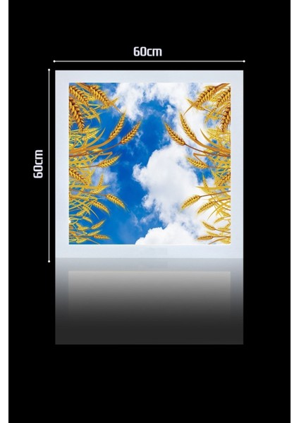 1 x 1-TEKLI-60 x 60-TAVANA Yapışık LED PANEL-54W-SIVA Üstü Evize-Kolay Montaj-Buğday- LED