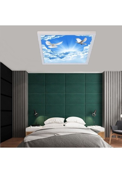 Yatak Odası Avize- 60 x 60 54W-YENI Ensil Aydınlatma-Kuşlu Gökyüzü TAVAN-6500K-BEYAZ Işık-Tavan Avize