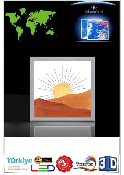 Pastel Art Desenli Tavan Armatürü 60W LED Aydınlatma Hd Avize 60 cm x 60 cm fırsatları