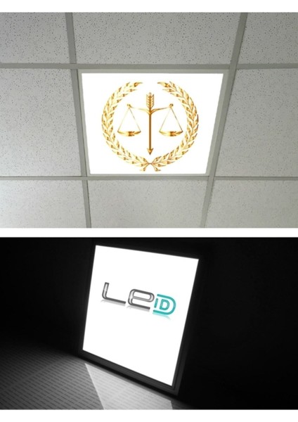 Hukuk Logo Asma TAVAN-60 cm x 60 cm -SIVA ALTI-54W-6500K-BEYAZ-LED Panel-Led Armatür- Taş Yünü Asma Tavan fiyatları