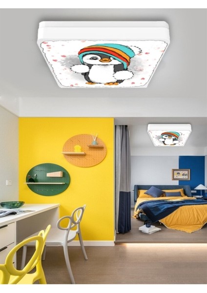 Sevimli Penguen Avize-Led AVIZE-25WATT-30 cm x 30 cm ,ÇOCUK Odası Avize, Avize Modelleri,led Avize