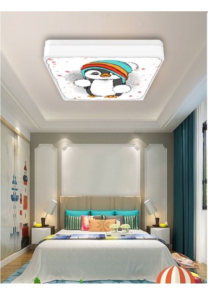 Sevimli Penguen Avize-Led AVIZE-25WATT-30 cm x 30 cm ,ÇOCUK Odası Avize, Avize Modelleri,led Avize