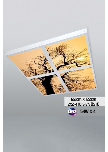 124 cm x 124 cm -DÖRTLÜ- Led-Sıva ÜSTÜ-216W-EKMEK Fırını LED Aydınlatma-Avize Modelleri-