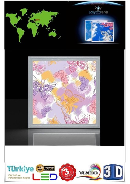 Modern Desenli Tavan Avize 60W LED Aydınlatma 60 cm x 60 cm Yeni Modern Çerçeveli modelleri