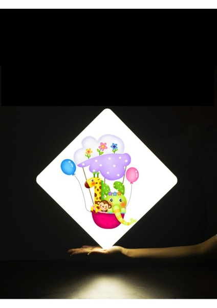 Lüks Çocuk Odası Avize 25WATT-30 cm x 30 cm Lüks LED Aydınlatma, Hayvan Dostlar Çocuk Odası Avize