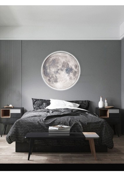 Trend Ürün Moon LED APLIK,30 cm Çap, LED 25WATT, Modern, Duvar Aplik, Yatak Odası Aplik,duvar Lambası