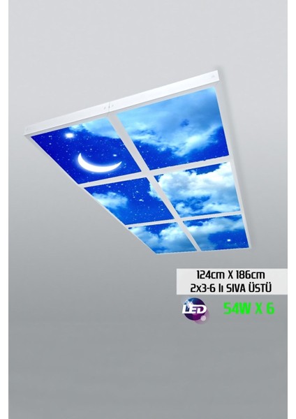124 cm x 186 cm -ALTILI- Led-Sıva ÜSTÜ-324 Watt-Ofis LED Aydınlatma-Avize Modelleri-Led Işık