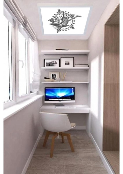 Genç Odası Rock Model Baskılı LED Avize 60WATT Beyaz Işık Homojen Aydınlatma, Modern Kare LED indirimleri