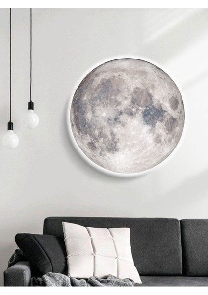 Yeni-Trend Ürün Moon LED APLIK,30 cm , Ay LED Avize LED Aplik Trend Ürün Uv Baskı