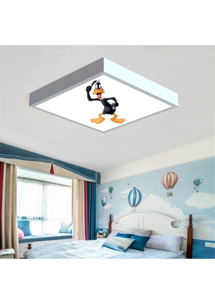 Cartoon Characters Çocuk Odası LED AVIZE-60 cm x 60 x M Büyük Kare-1.5kg Hafif- 54W Güçlü Işık-Sıva Üstü