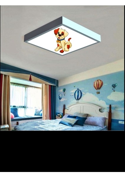 Kofi Çocuk Odası LED Avize- Aydınlatma-Şık TASARIM-60 cm x 60 cm Kare-Beyaz Işık-Beyaz Metal Çerçeve fırsatları