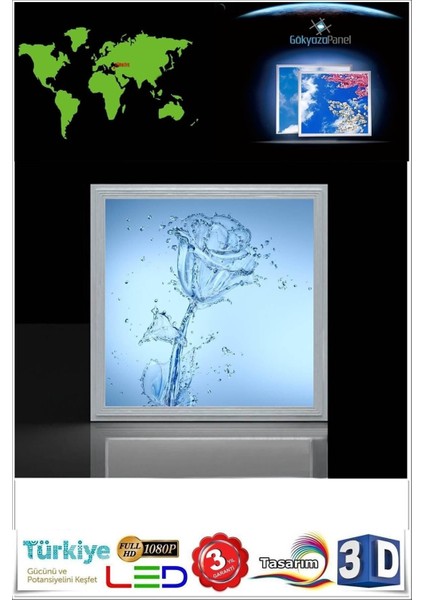 Yeni Tasarım Su Gülü Model LED Panel Avize 60WATT LED Aydınlatma 60 cm x 60 cm Modern Avize modelleri