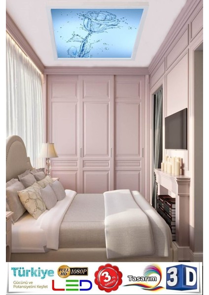 Yeni Tasarım Su Gülü Model LED Panel Avize 60WATT LED Aydınlatma 60 cm x 60 cm Modern Avize indirimleri