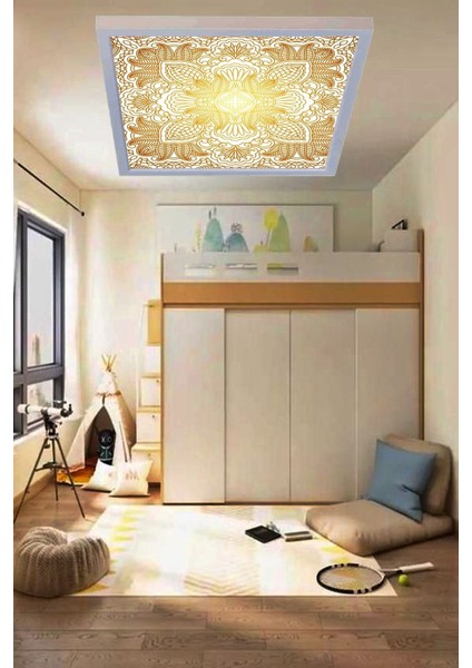 Klas Desenli Modern LED Aydınlatma 60WATT LED Dijital Baskılı Tavan Armatürü, 60 x 60 Mondern Kare indirimleri