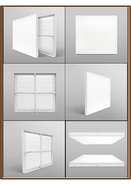 60 x 60 LED Panel, Sıva Üstü, 60 Watt, LED Armatür, Kendinden Kasalı, 6400 K, Beyaz Işık, Tavana Model modelleri