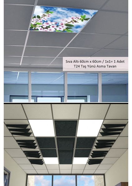 Asma Tavan LED-60 cm x 60 cm -SIVA ALTI-54W-6500K-LED Panel-Led Armatür- 60 x 60 Taş Yünü Asma Tavan Ledli fiyatları