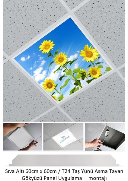 Asma Tavan LED-60 cm x 60 cm -SIVA ALTI-54W-6500K-LED Panel-Led ARMATÜR-60 x 60 Taş Yünü Asma Tavan Ledi-A+