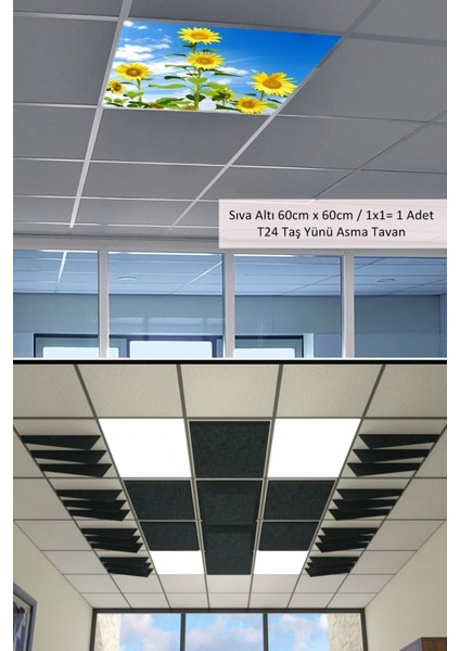 Asma Tavan LED-60 cm x 60 cm -SIVA ALTI-54W-6500K-LED Panel-Led ARMATÜR-60 x 60 Taş Yünü Asma Tavan Ledi-A+