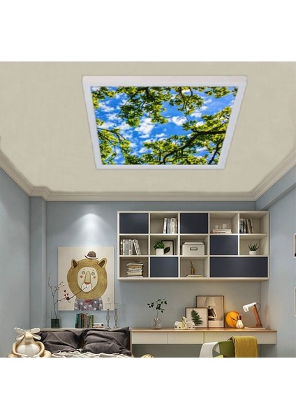 Salon Avize- 60WATT - 60 x 60 -Led Aydınlatma-Tavana Yapışık-Kolay Montaj Avize- Beyaz Çerçeve