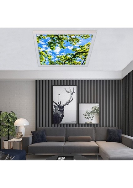 Salon Avize- 60WATT - 60 x 60 -Led Aydınlatma-Tavana Yapışık-Kolay Montaj Avize- Beyaz Çerçeve modelleri