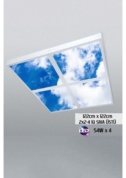 124 cm x 124 cm -DÖRTLÜ- Led-Sıva ÜSTÜ-216W-OKUL-Z-KÜTÜPHANE Aydınlatma-Avize Modelleri