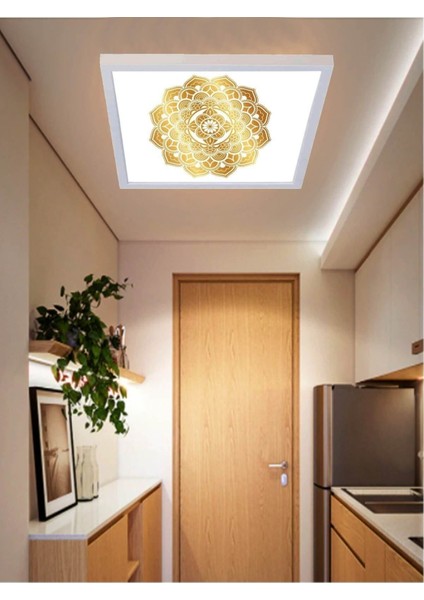 Nihan-Salon LED Aydınlatma Avize- 60W Yeni Tasarım 60 x 60 -Beyaz Işık-Tavan Lambası