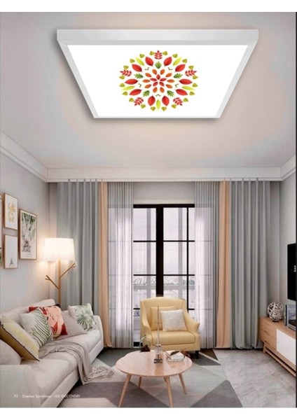 SALON-AVIZE-60 x 60-54W-LED-ARMATÜR-OTURMA-ODASI-AYDINLATMA-UCUZ-AVZIE-MODELLERI-NEW Home Chandelier