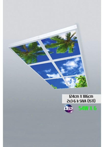 124 cm x 186 cm -ALTILI- Led-Sıva ÜSTÜ-324 Watt-Mağaza LED Aydınlatma-Avize Modelleri