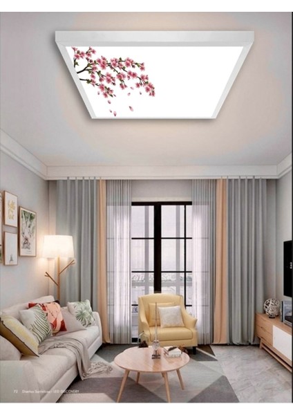 New Chandelier-Living Room Chandelier-Autumn LEAVES-60 cm x 60 cm -54WATT Led-Square-Led LAMP-IP54-IP55 modelleri