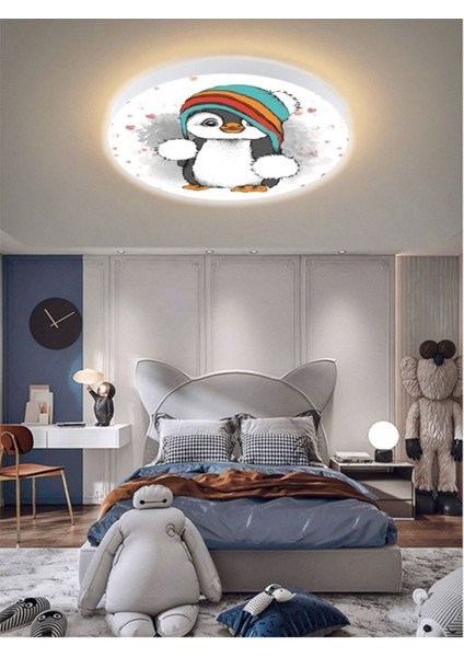 Sevimli Penguen Avize-Led AVIZE-25WATT-30 cm x 30 cm ,ÇOCUK Odası Avize, Avize Modelleri,avize