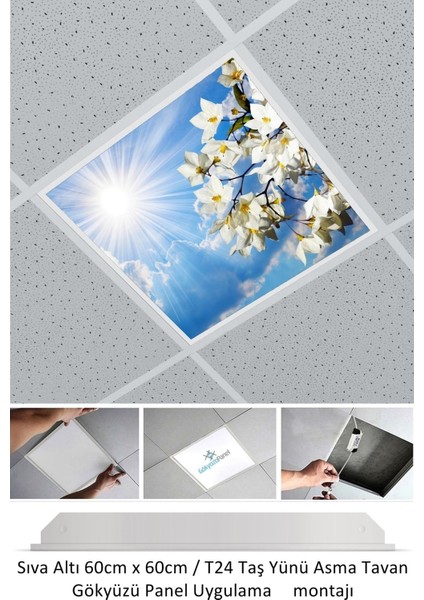 60 x 60 Taş Yünü Asma Tavan Ledi Armatür, 60WATT-54WATT- Asma Tavan Sıva Altı Panel