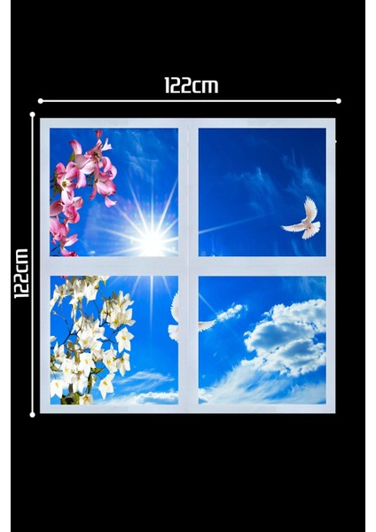 124 cm x 124 cm -DÖRTLÜ- Led-Sıva ÜSTÜ-216WATT-SALON Tavan-Led Aydınlatma-Avize Modelleri