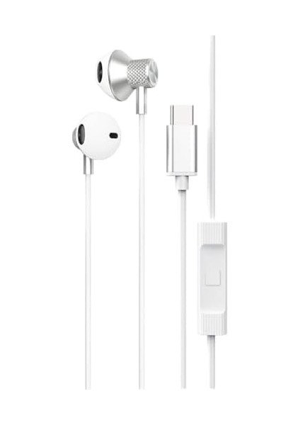 Type-C Kablolu Kulaklık Hd Mikrofon Deep Bass, Hı-Fı 1.2 Metre Kablo LS-730 (LS-730 - Silver)