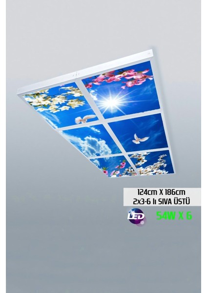 124 cm x 186 cm -ALTILI- Led-Sıva ÜSTÜ-324 Watt-Mağaza LED Aydınlatma-Avize Modelleri