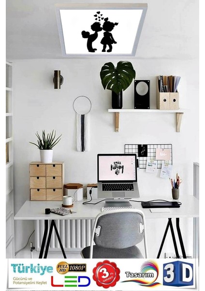 Genç Odası LED 54W Avize Çocuksu Desen 60 cm x 60 cm
