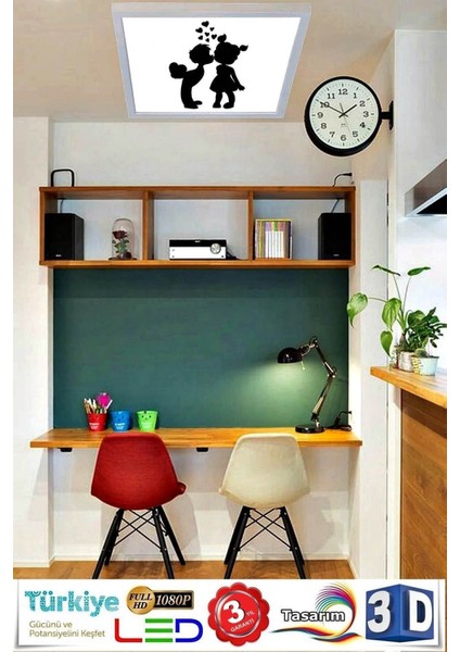 Genç Odası LED 54W Avize Çocuksu Desen 60 cm x 60 cm