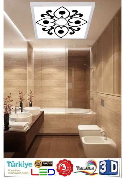 Yeni Nesil Aydınlatma Baskılı LED Panel 60W Beyaz ÇERÇEVE-60 x 60 Modern Çerçeve