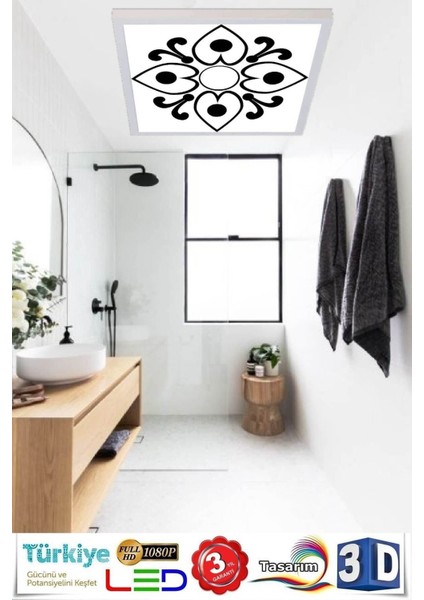 Yeni Nesil Aydınlatma Baskılı LED Panel 60W Beyaz ÇERÇEVE-60 x 60 Modern Çerçeve modelleri
