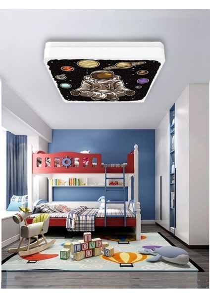 Astronot Avize-Led AVIZE-25WATT-30 cm x 30 cm , Çocuk Odası Avize, Avize Modelleri,space Avize-Astronot