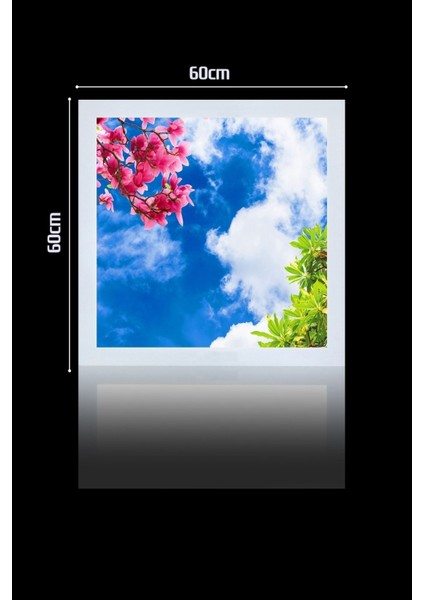 1 x 1-TEKLI-60 x 60-TAVANA Yapışık LED PANEL-54W-SIVA Üstü-Kolay Montaj-Renkli Hava- LED