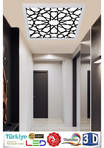 Selçuklu Desen 60W Yeni Nesil Aydınlatma 60 x 60 LED Avize modelleri