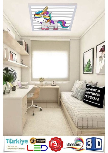 Çocuk Avize Unicorn Cool LED Aydınlatmalı Lamba 60W, Kişiselleştirilebilir Ürün modelleri
