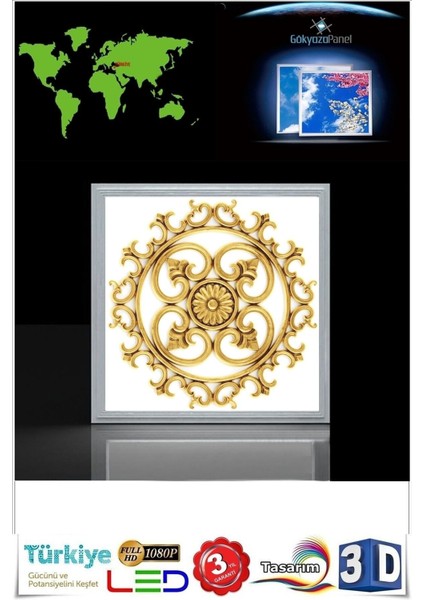 Şık ve Modern Tasarım LED Avize, 60 x 60-60W Beyaz Çerçeve,beyaz Işık, Kolay Montaj fırsatları