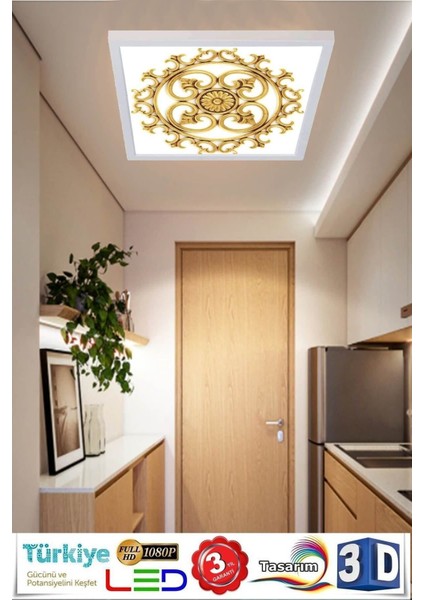 Şık ve Modern Tasarım LED Avize, 60 x 60-60W Beyaz Çerçeve,beyaz Işık, Kolay Montaj modelleri