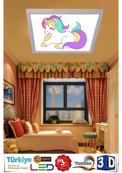 Unicorn Çocuk Odası Avize Ledli Beyaz KASA, 60WATT, Modern Kasa, Yeni Ürün,
