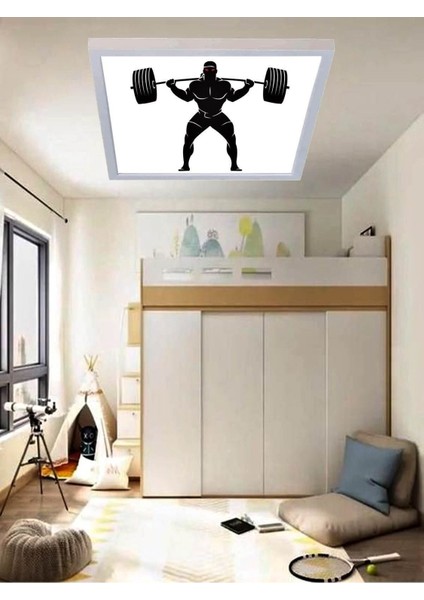 Genç Odası Avize Halterci LED AYDINLATMA-60W-60 x 60 LED Lamba, Modern Çerçeve