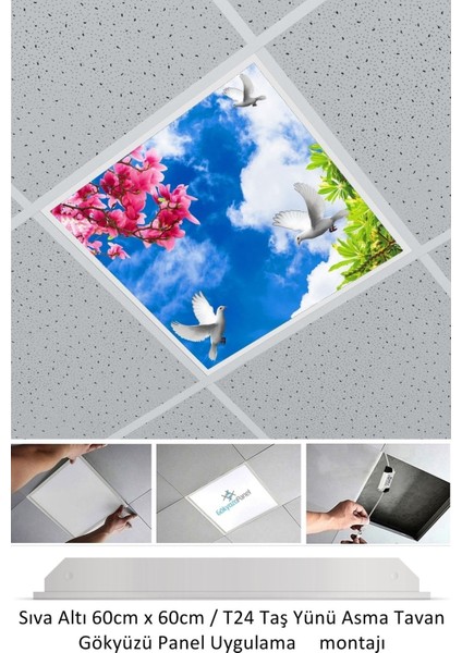 Asma TAVAN-60 cm x 60 cm -SIVA ALTI-54W-6500K-BEYAZ-LED Panel-Led Armatür- 60 x 60 Taş Yünü Asma Tavan-Led fiyatları