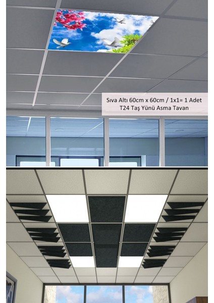 Asma TAVAN-60 cm x 60 cm -SIVA ALTI-54W-6500K-BEYAZ-LED Panel-Led Armatür- 60 x 60 Taş Yünü Asma Tavan-Led fırsatları
